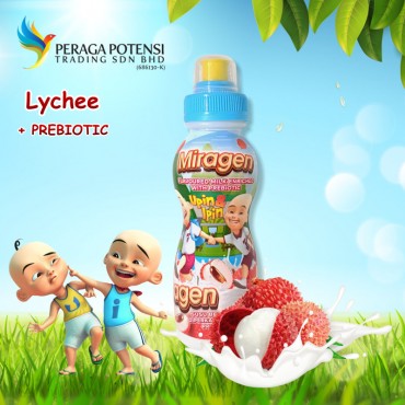 MIRAGEN UPIN IPIN FLAVOURED MILK DRINKS 250ML - LYCHEE